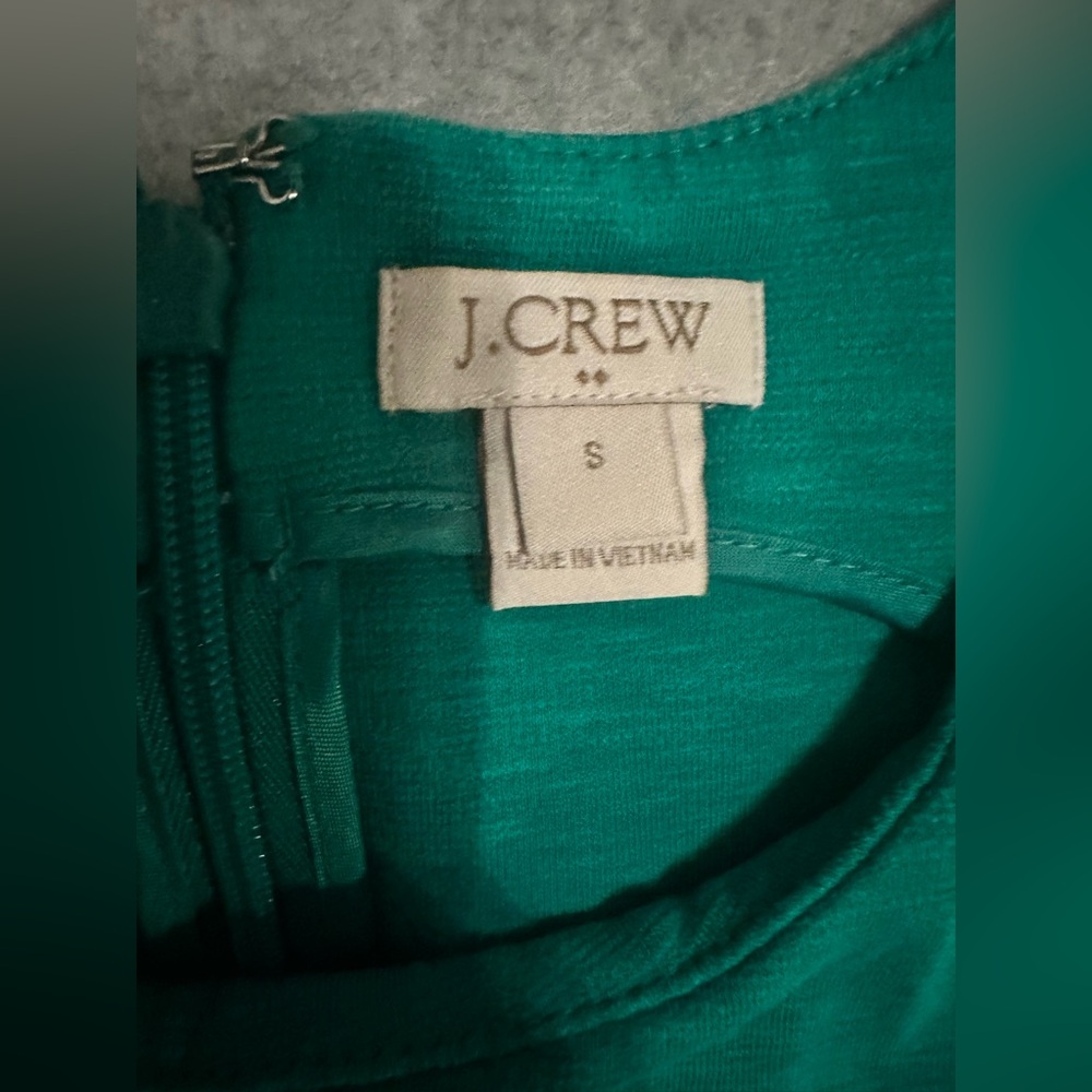 J. Crew Daybreak sleeveless dress pockets emerald green size S - Picture 6 of 7